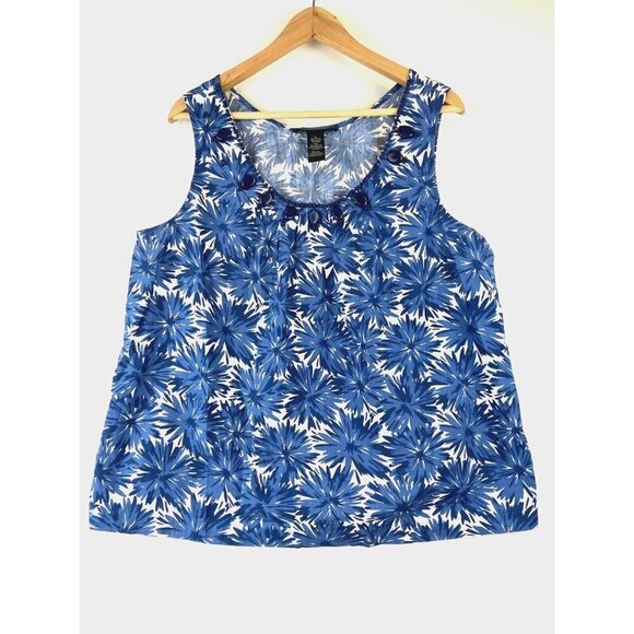 Josephine Chaus Blue Neck Embellished Sleeveless Blouse Size XL - Picture 1 of 7